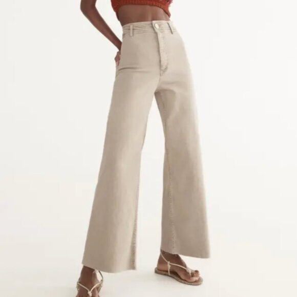 Zara Denim - ZARA ZW Collection High Waist Marine Straight Jeans with Pockets – Beige – Size